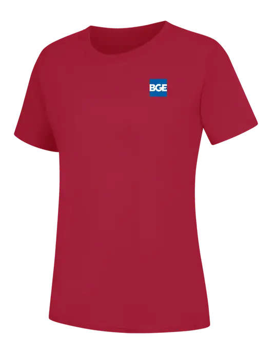 Womens Red Core Blend Tee w/BGE Logo