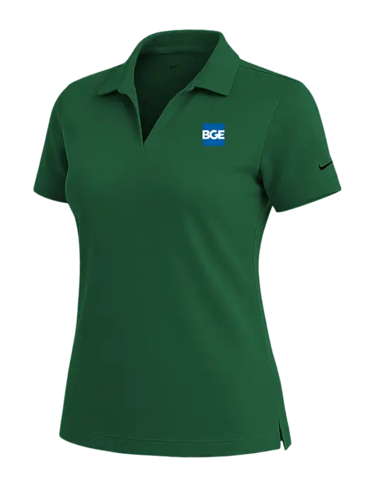 NIKE Dark Green Womens Dri-Fit Micro Pique Polo w/BGE Logo