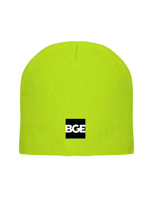 Safety Yellow Element Knit Beanie w/BGE Logo