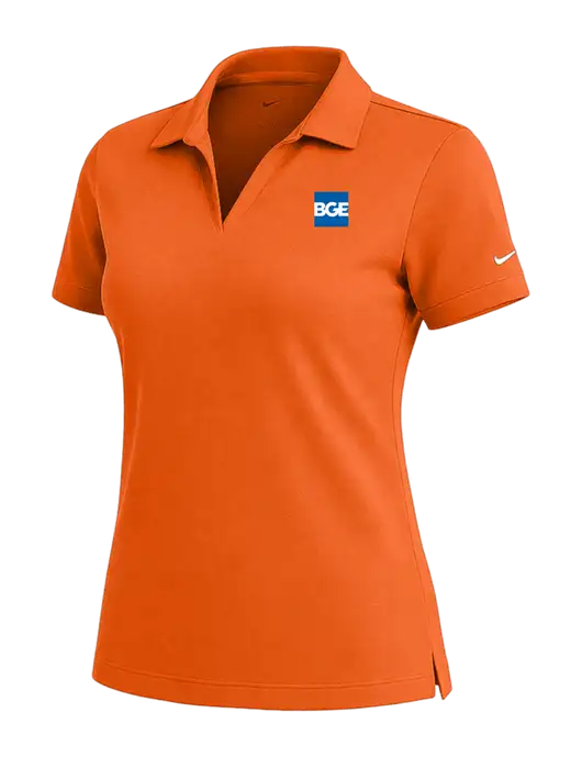 NIKE Orange Womens Dri-Fit Micro Pique Polo w/BGE Logo