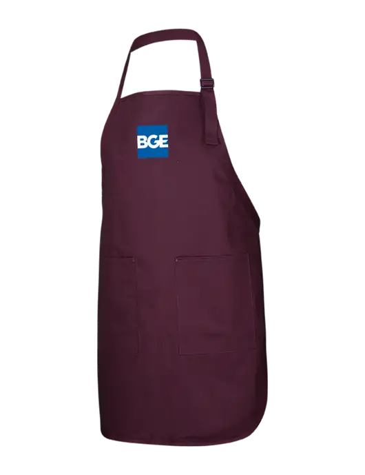 Full-Length Maroon Apron With Pockets w/BGE Logo