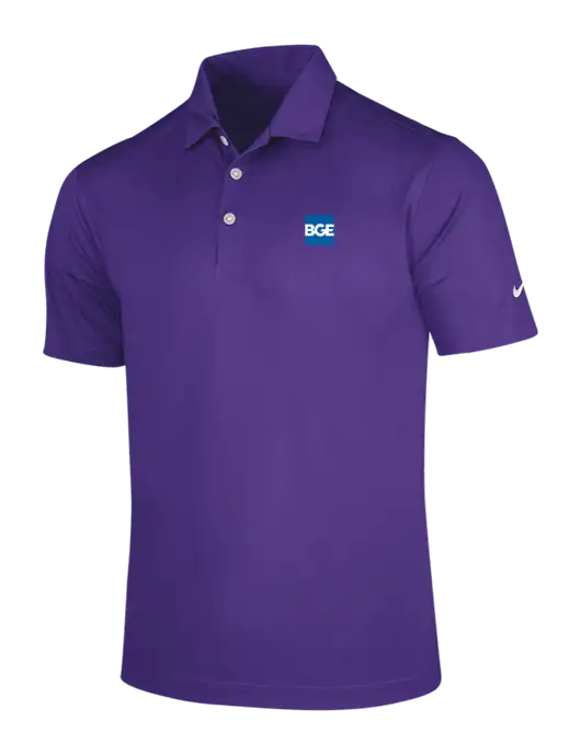 NIKE Purple Dri-Fit Vertical Mesh Polo w/BGE Logo