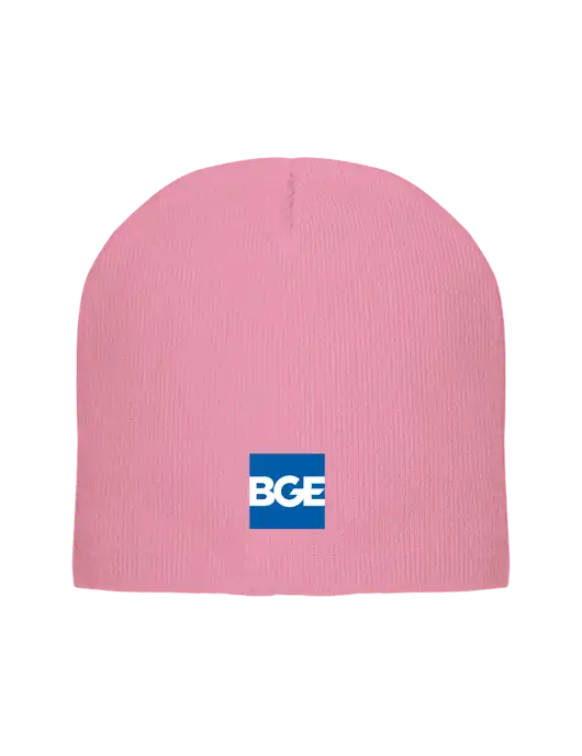 Solid Light Pink Element Knit Beanie w/BGE Logo