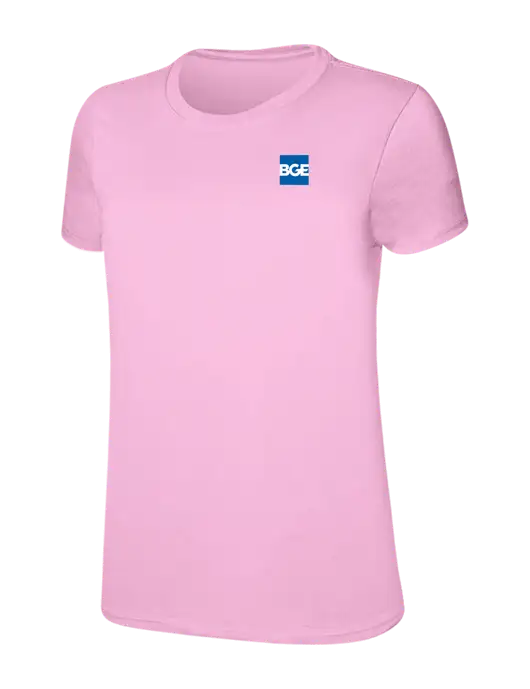 Womens Ring Spun Candy Pink 4.5 oz T-Shirt w/BGE Logo