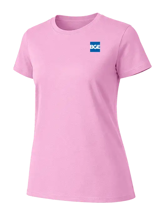 Womens Ring Spun Candy Pink 4.5 oz T-Shirt w/BGE Logo