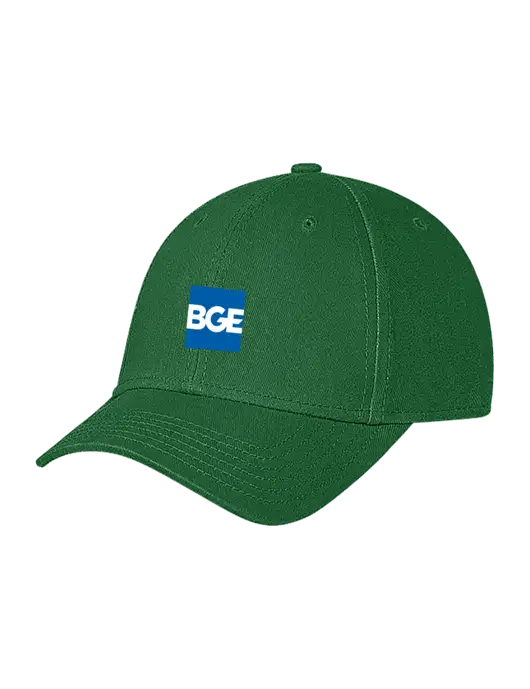 Kelly Green Structured Soft Snap Closure Hook & Loop Cap w/BGE Logo