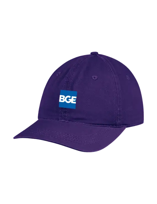 Garment Washed Unstructured Twill Purple Cap w/BGE Logo
