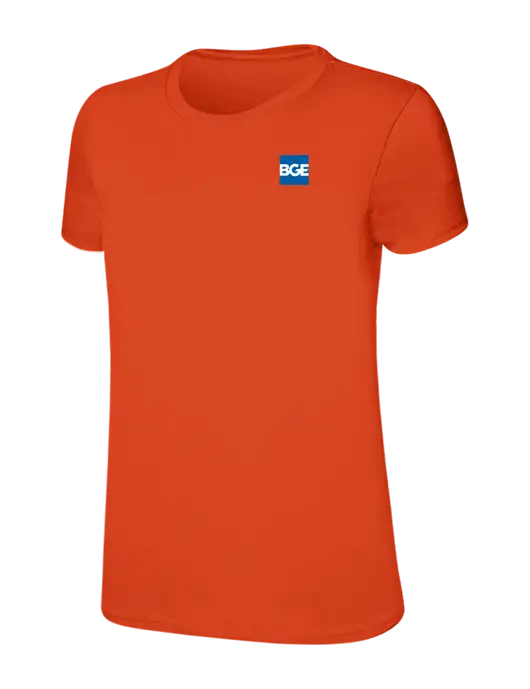 Womens Ring Spun Orange 4.5 oz T-Shirt w/BGE Logo