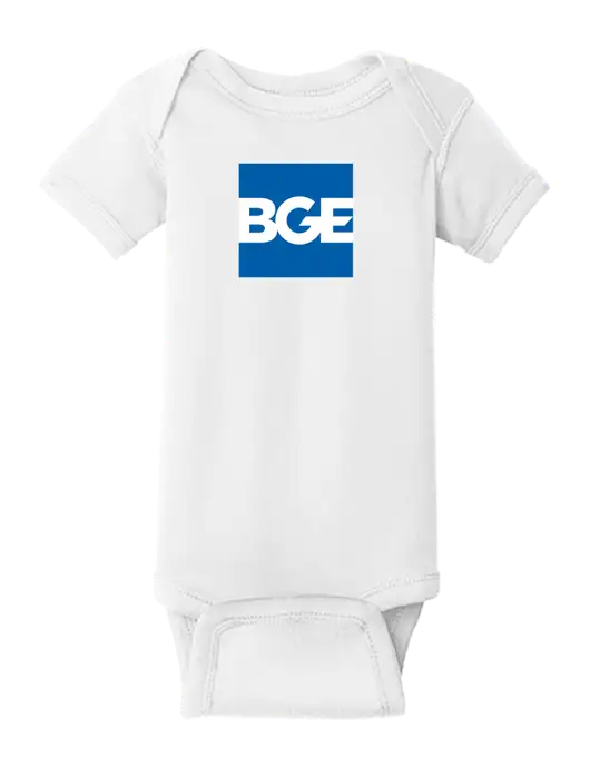 Rabbit Skins White Infant Short Sleeve Baby Rib Bodysuit w/BGE Logo