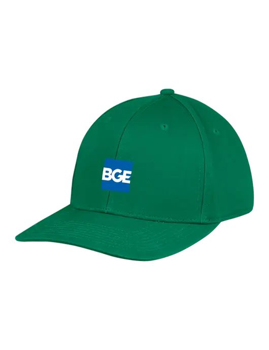 Premium Modern Structured Twill Kelly Green Snapback Cap w/BGE Logo