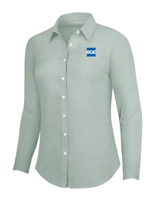 Very Light Green Womens SuperPro Oxford Shirt w/BGE Logo