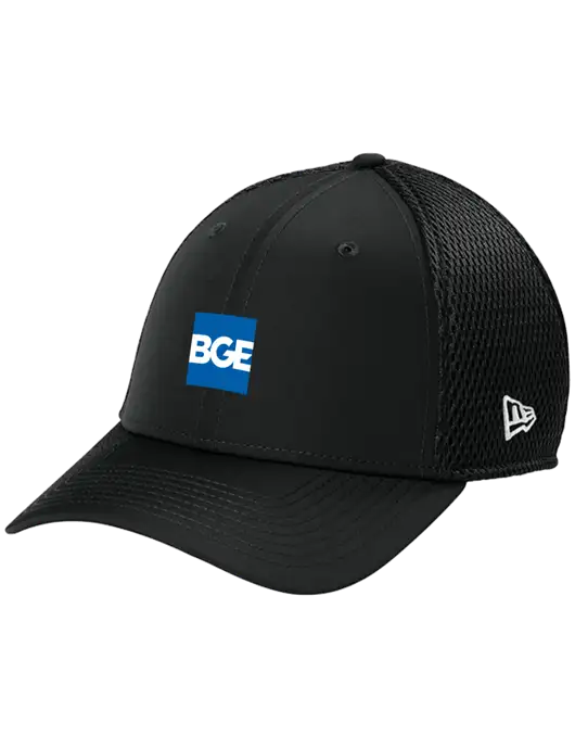 New Era 39THIRTY Performance Stretch Black Mesh Cap w/BGE Logo