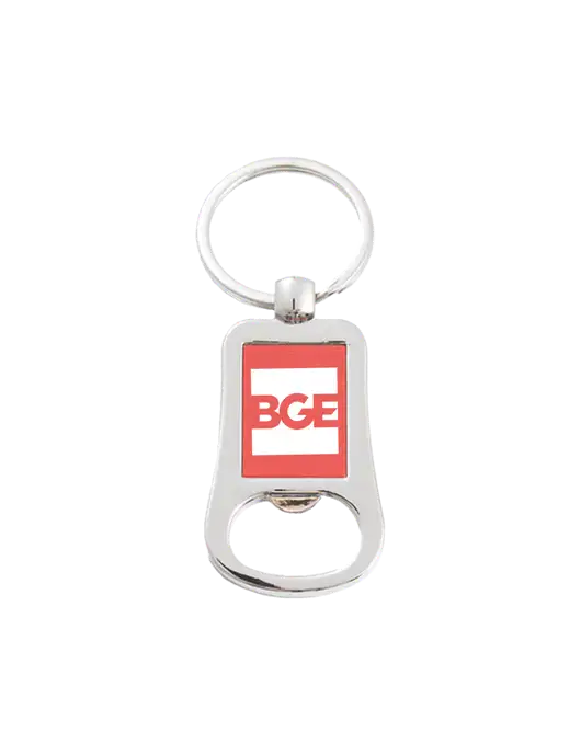 Silver & Red Bottle Opener Keychain w/BGE Logo