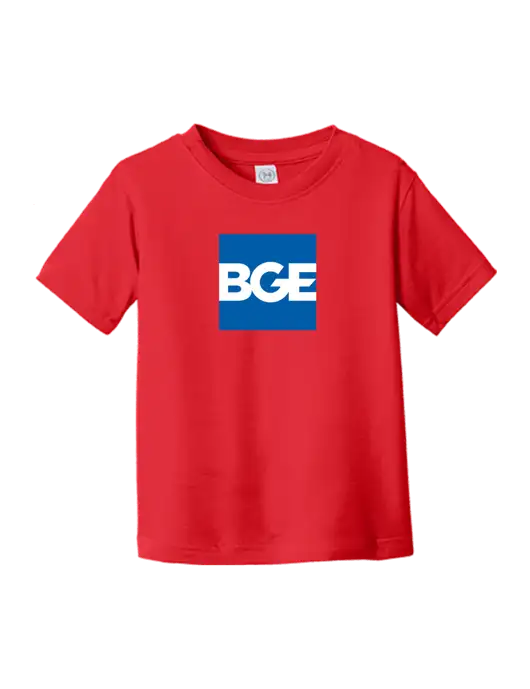 Rabbit Skins Red Toddler Fine Jersey Tee w/BGE Logo