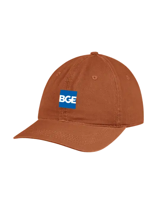 Garment Washed Unstructured Twill Burnt Orange Cap w/BGE Logo