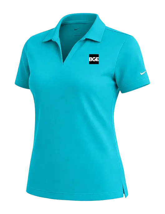 NIKE Sapphire Blue Womens Dri-Fit Micro Pique Polo w/BGE Logo