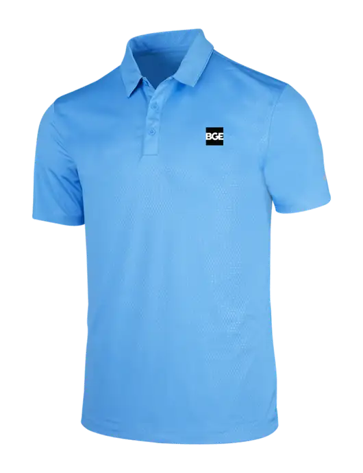 NIKE Light Royal Blue Dri-Fit Embossed Tri-Blade Polo w/BGE Logo