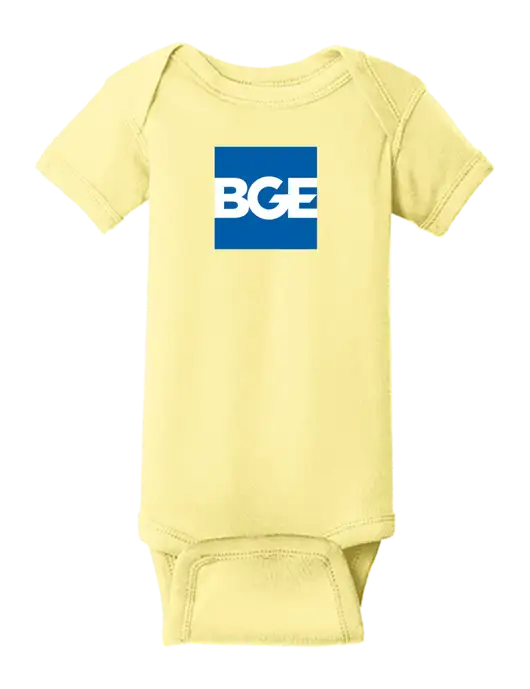 Rabbit Skins Banana Infant Short Sleeve Baby Rib Bodysuit w/BGE Logo