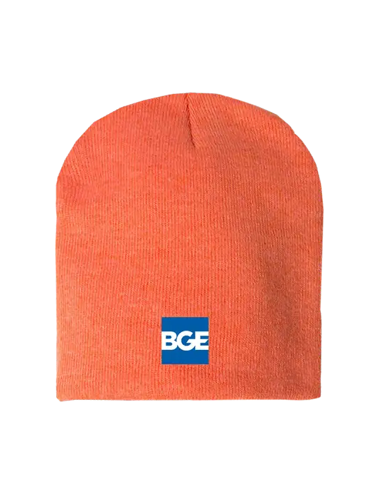 Orange Heather Element Knit Beanie w/BGE Logo