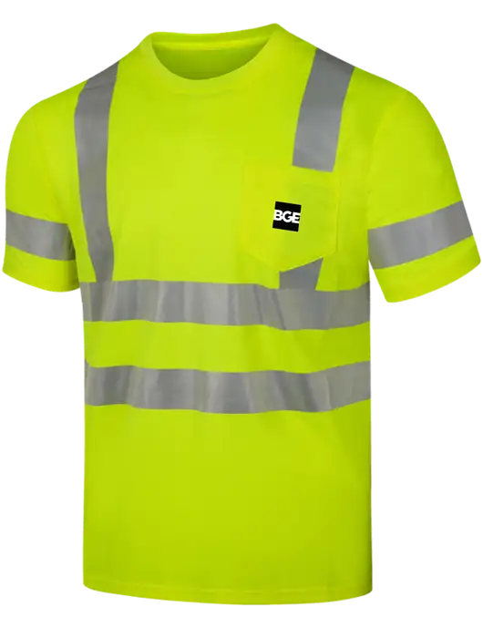 CornerStone Safety Yellow ANSI 107 Class 3 Mesh Tee w/BGE Logo