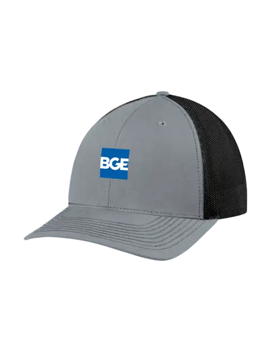 Richardson Adjustable Snapback Original 112 Trucker Cap Heather Grey w/Black Mesh w/BGE Logo