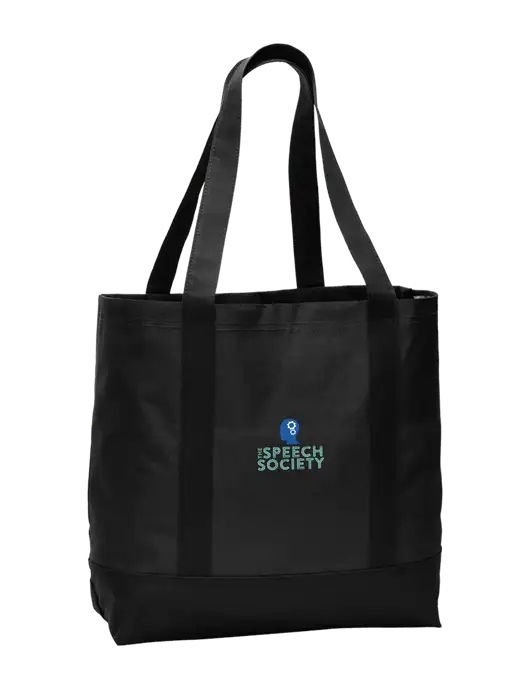 Carryall Black/Black Day Tote w/The Speech Society Logo, BGE Logo