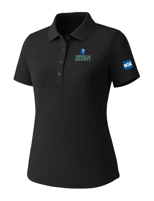 Callaway Womens Core Black Performance Polo w/The Speech Society Logo, BGE Logo