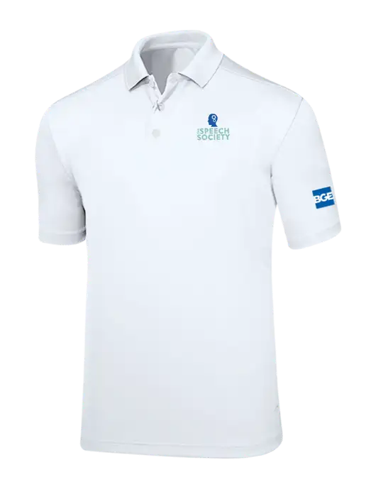 Callaway Core Bright White Performance Polo w/The Speech Society Logo, BGE Logo