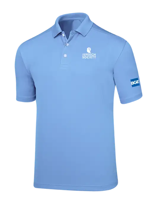 Callaway Core Light Blue Performance Polo w/The Speech Society Logo, BGE Logo
