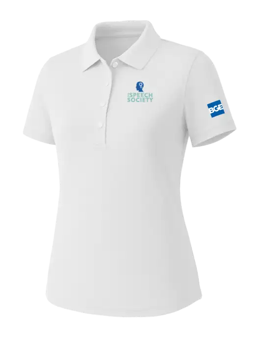 Callaway Womens Core Bright White Performance Polo w/The Speech Society Logo, BGE Logo