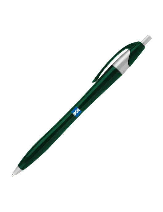 Novella Dark Green/Silver Corporate Pen - Blue Ink w/BGE Logo